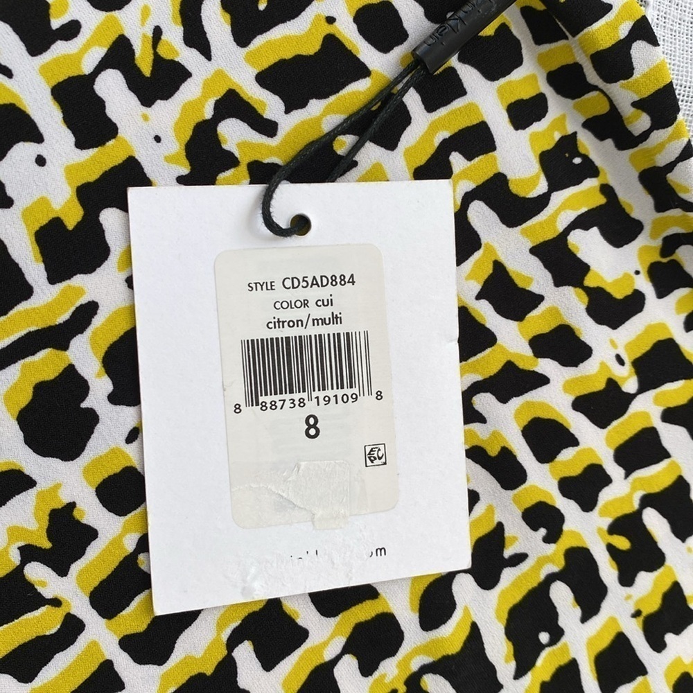 Calvin Klein NWT patterned citron t-shirt dress. - Picture 5 of 12